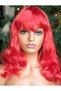 Mermaid Party Birthday Costume Barbie Show Wig Adjustable Long Wavy Wig Hair Red