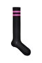 Women's Cherry Rotten Striped Black Quality Cotton Knee High Socks - 4