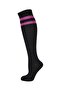 Women's Cherry Rotten Striped Black Quality Cotton Knee High Socks