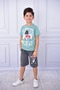 cotton sylvester printed short sleeve with pockets shorts set