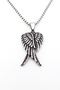 Double Angel Wing Angel 316L Stainless Steel Men's Necklace Chain Q0820 - 4
