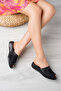Women's Genuine Leather Black Anatomical Slippers Special for Bone Protrusion (Hallux Valgus)