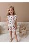 Yigit Boutique Fruit Printed Girl's Suit with Shorts - 3