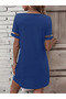 Women's Short Sleeve Sweetheart Neckline Chest Tulle Detail Crepe Dress - 3