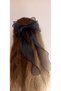 Handmade Black Organized Tulle Bow School Buckle - 2