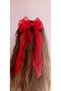 Handmade Red Organized Tulle Bow School Buckle - 4