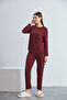 Viscose Knitted Crew Neck Long Sleeve Women's Pajamas Set - 5
