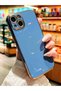 Petrol Blue Edges Luxury Silicone Case for iPhone 14 with Gold Detail