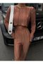 Women's Pleated Suit Blouse and Trousers