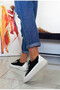 Black Stone Flat Sole Women's Denim Sneakers, Sizes 36-37-38-39-40 - 5