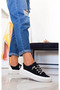 Black Stone Flat Sole Women's Denim Sneakers, Sizes 36-37-38-39-40 - 4