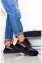Black Color Flat Sole Laces 36-37-38-39-40 Number Sneakers Women