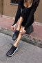 FAİNN WOMEN'S BLACK Genuine Leather EVA SOLE SNEAKER - 4