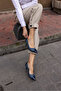 TEYA WOMEN'S NAVY BLUE HEEL SHOES - 8