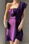 New Season Belted Women's Stretchy Diving Fabric One Shoulder Design Mini Dress 582093 691 - 3