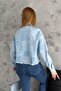 Women's New Season Bird Eye Chain Denim Jeans Jacket - 7