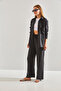 Women's Black Elastic Waist Pants and Top Set 60111075 - 6