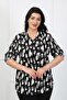 Women's Tan Patterned Cotton Viscose Large Size Shirt - 2