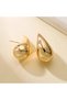 Gold Color Plated Drop Earring Shiny Stainless Steel Thick Teardrop Earring Jewelry Is 3cm - 2