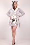 Women's Hooded Embroidered 100% Bamboo Short Dressing Gown - 2