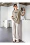 Women's Beige Thousand Printed Oversize T-shirt - 2