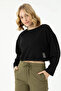Women's Black Top Crop Sweatshirt