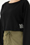 Women's Black Top Crop Sweatshirt - 6