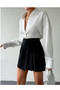 Two-Button Black Pleated Skirt