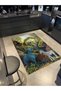 Wild Forest Themed Elephant Zebra and Lion Patterned Modern Decorative Carpet 3563 - 3