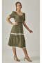 MUSLIN WATERMELON SLEEVE MIDI SIZE SCURFED DRESS - 4