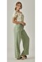 MUSLIN HIGH WAIST BOLT LEG SLIT PANT - 2