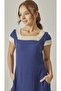 MUSLIN COLLAR LACE POCKET MIDI DRESS - 3