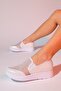 PURCAN Pearl Glitter Mesh Thick Soled Women's Casual Shoes
