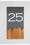 Vertical Plexi Wood Detailed Uv Printed Apartment Apartment Hotel Office Door Number - Door No:25