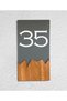 Vertical Plexi Wood Detailed Uv Printed Apartment Apartment Hotel Office Door Number - Door No:35 - 3