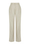 Bej Nervürlü Wide Leg/Geniş Paça Pamuk Keten Dokuma Pantolon TWOSS24PL00062 - 5
