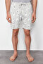Gray Printed Regular Fit Knitted Shorts Pajamas Set TMNSS24PT00024 - 4