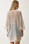 Women's Cream Perforated Bat Sleeve Seasonal Knitwear Cardigan NJ00138 - 5