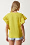 Women's Yellow Scalloped Knitted Blouse BF00093 - 6