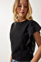 Women's Black Broderie Knit Blouse BF00093