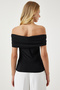 Women's Black Boat Neck Knitted Blouse CI00100 - 4