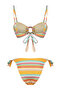 Geometrik Desenli Aksesuarlı Straplez Kaplı Regular Normal Bel Bikini Takımı TBESS24BT00094 - 8