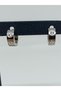 Unisex Steel Zircon Stone Double Sided Diameter 14 mm 2 Pieces Hoop Earrings No:80