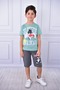 cotton sylvester printed short sleeve with pockets shorts set - 3