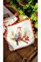 2 Decorative Cocktail Napkins with Cone and Bird Pattern - 3