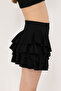 Women's Black Quadra Frilly Mini Skirt - 7