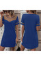 Women's Short Sleeve Sweetheart Neckline Chest Tulle Detail Crepe Dress - 4