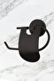 Stainless Black Long Towel Holder / Narrow Cover Toilet Napkin Holder / Fork Bathrobe Bathroom Accessory Set - 4