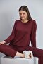 Viscose Knitted Crew Neck Long Sleeve Women's Pajamas Set