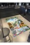 Wild Jungle Themed Tapestry Design Vintage Decorative Carpet with Elephant and Rhino Pattern 3548 - 3